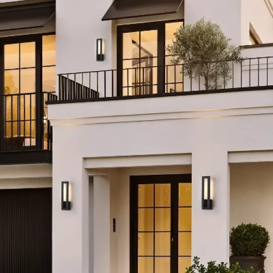 C Cattleya 22.5in Matte Black Integrated LED Outdoor Wall Light image {4}