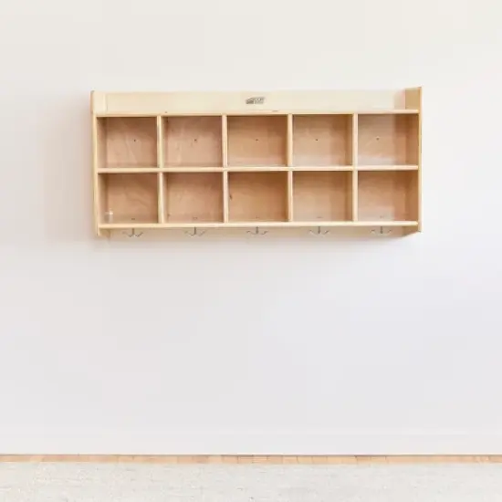 ECR4Kids 10-Section Hanging Coat Locker with Shelf image {2}