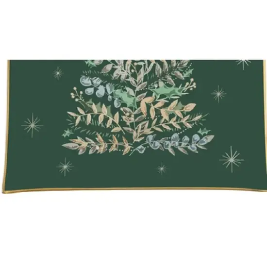 Gallerie II Emerald Christmas Tree Slump Glass Platter image {2}