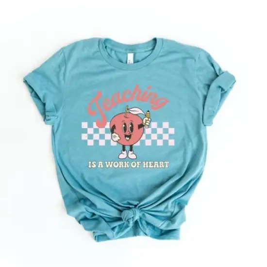 Simply Sage Market Women's Retro Teaching Is A Work Of Heart Short Sleeve Graphic Tee image {4}