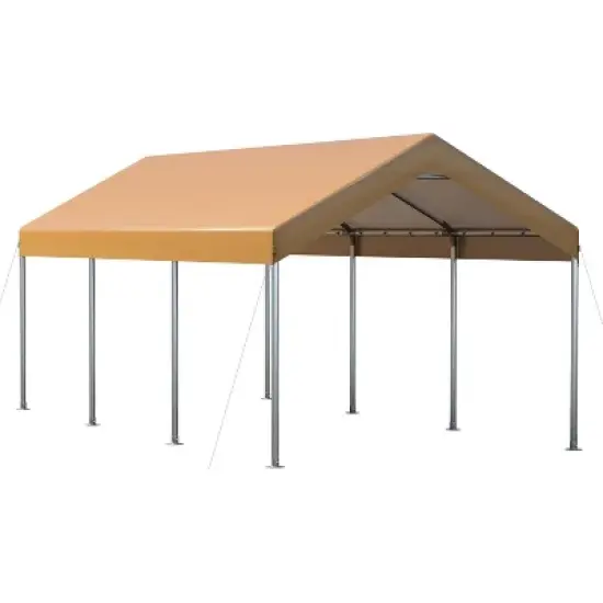 12x20 FT Heavy Duty Carport, Outdoor Car Canopy, Sturdy Metal Frame Portable Garage, Waterproof and UV Protection Garage Tent for Pickup, Boat, Car image {1}