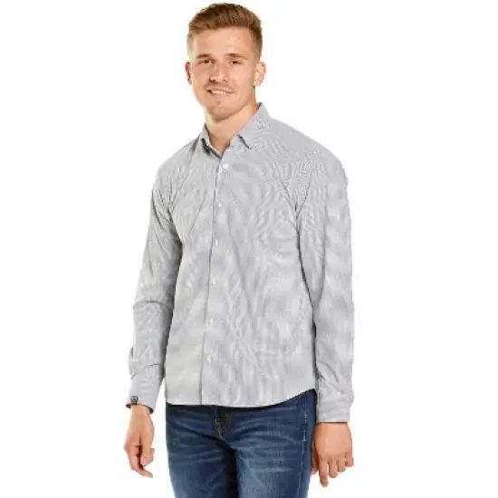 Storm Creek Men's Windowpane Influcencer Eco Woven Long Sleeve Shirt image {7}