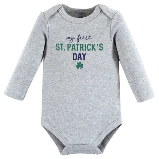Hudson Baby Infant Boy Cotton Long-Sleeve Bodysuits, Cutest Clover image {2}