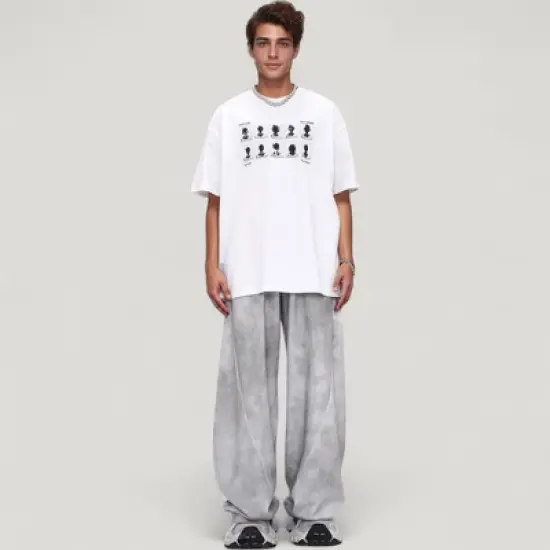 Anna-Kaci Active Men's Wide Leg Drawstring Pants with Relaxed Fit and Side Pockets image {4}