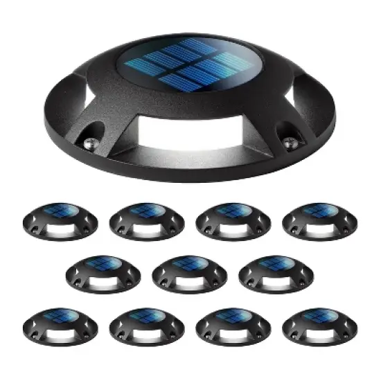 Home Zone Security&reg; 12-Pack Outdoor Solar Deck Light, Black, 20 Lumens image {11}