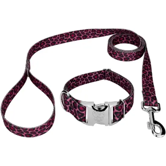 Country Brook Petz Premium Pink Leopard Collar and Leash image {5}