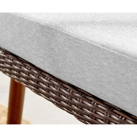 4pc All-Weather Wicker Athens Outdoor Conversation Set with 35" Coffee Table - Brown - Alaterre Furniture image {4}