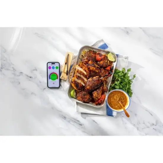 Traeger Meater Digital Wireless Meat Thermometer with Extended Bluetooth Range Brown/Silver image {7}