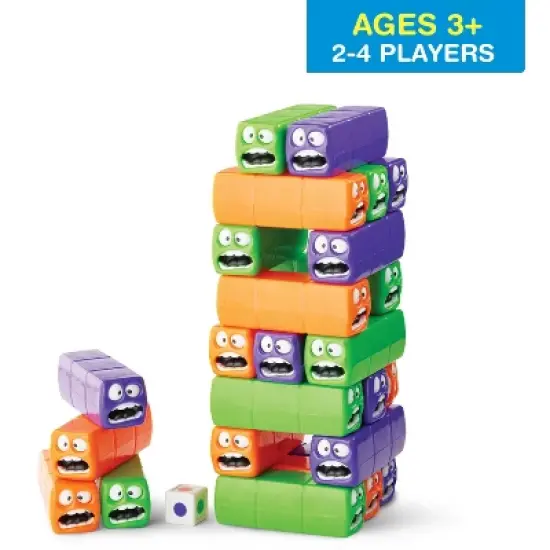 Game Zone Wiggly Worms For 2-4 Players, Ages 3+, Tower Block Stacking Game, Kids & Family Multiplayer image {6}