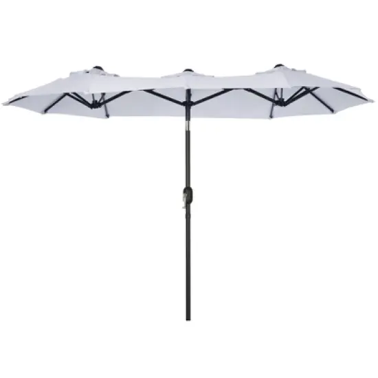 NicBex 9.5FT Double-Sided Patio Umbrella,Outdoor Patio Umbrella with Push Button Tilt & Crank,12-Rib Outdoor Market Umbrella for Pool,Garden image {9}
