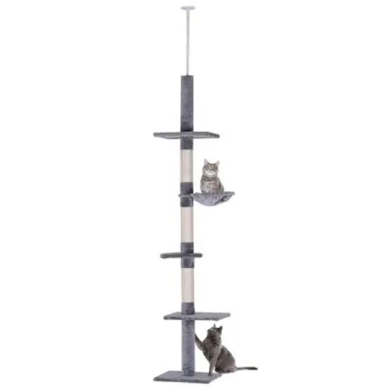 Multipet Adjustable Height Floor-To-Ceiling Vertical Cat Tree image {7}