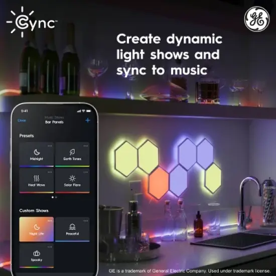 GE Cync Dynamic Effect 10pk Novelty Tile Lights image {2}