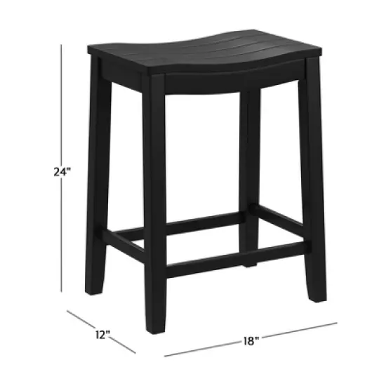 24" Fiddler Wood Backless Counter Height Barstool Black - Hillsdale Furniture image {2}
