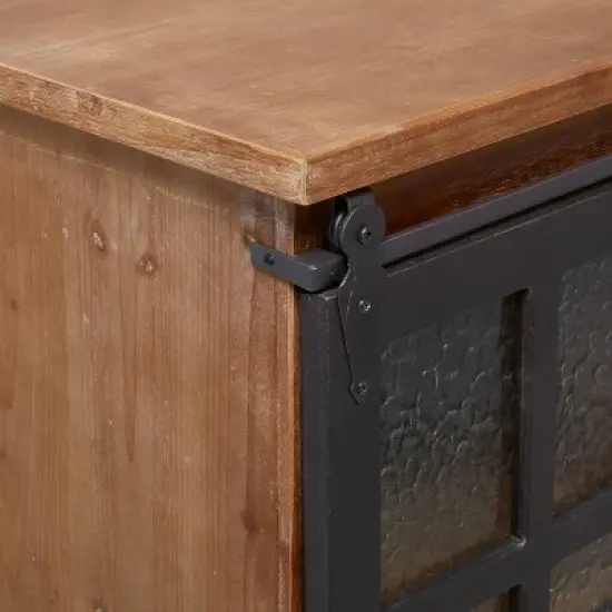 Industrial Wood Standing Wine Rack Brown - Olivia & May image {4}