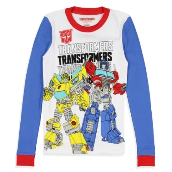 Transformers Boys' Optimus Prime Bumblebee Characters Logo Sleep Pajama Set Multicolored image {2}