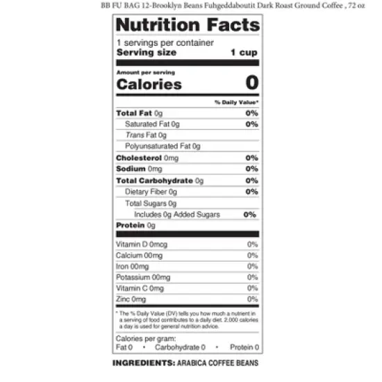 Brooklyn Beans Fuhgeddaboutit, Dark Roast, 6 pack  (72 ounces total) image {2}