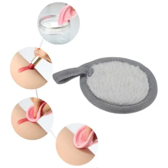 Unique Bargains Soft Flannel Pads Reusable Makeup Remover Eco Pads Facial Make Up Cleansing Removal for Most Skin Types 3 Pcs image {2}