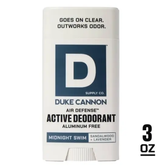 Duke Cannon Supply Co. Air Defense Active Solid Deodorant Stick for Men Midnight Swim - Aluminum-Free 3oz image {8}