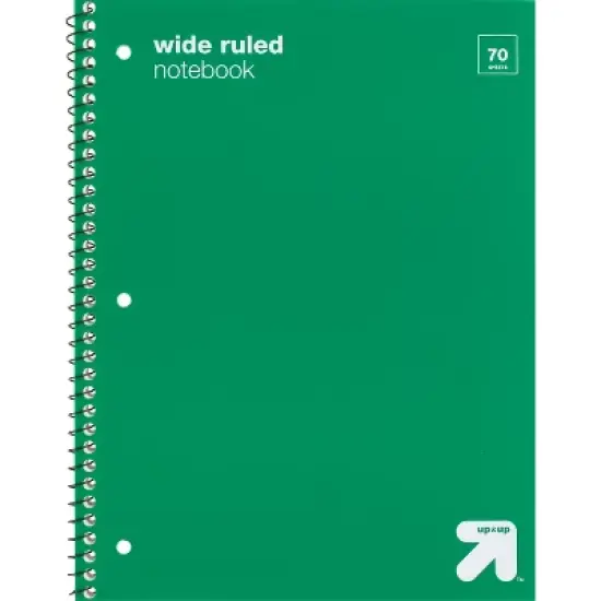 Wide Ruled 1 Subject Flexible Plastic Cover Spiral Notebook - up&up&trade; image {5}