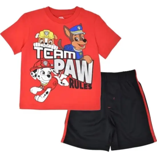 Paw Patrol Chase Marshall Rubble Pullover T-Shirt and Mesh Shorts Outfit Set Toddler to Big Kid  image {10}