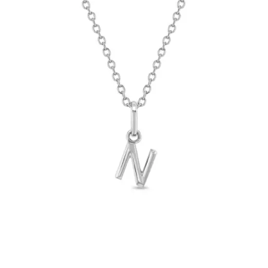 Girls' Tiny Initial Letter Sterling Silver Necklace - In Season Jewelry image {15}