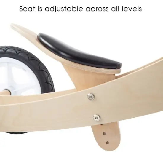 Toy Time Kids' 3-in-1 Convertible Ride-On Balance Bike - Natural Wood image {2}