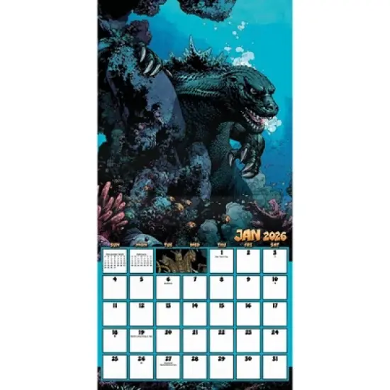 Trends International 2026 Godzilla Classic 12"x12" Wall Calendar image {1}