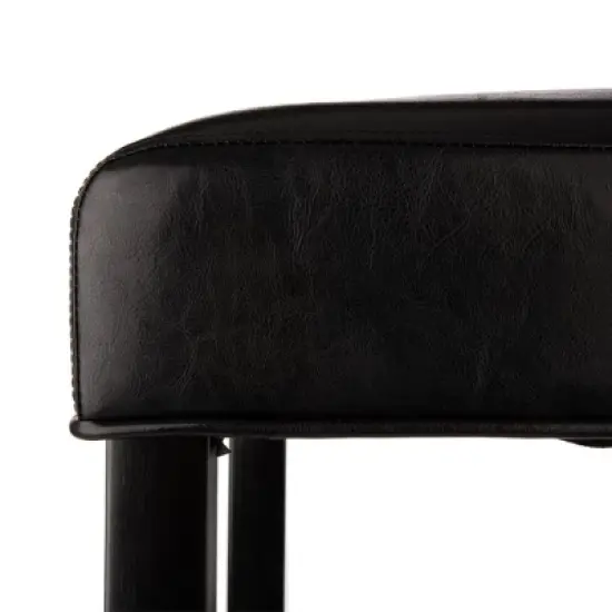 Set of 2 Upholstered PU Barstools with Studded Decor - Glitzhome image {6}