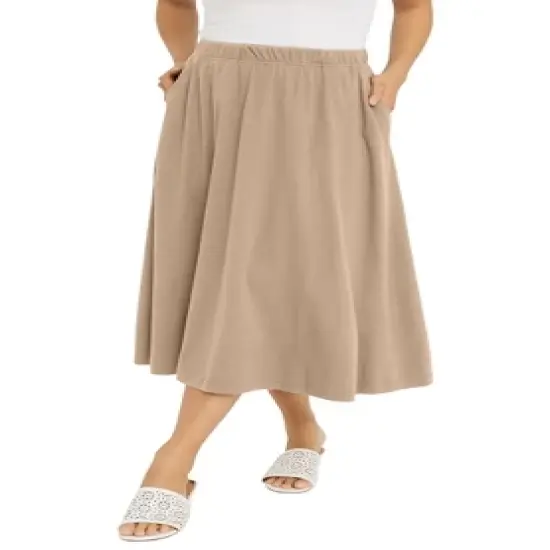 Jessica London Women&rsquo;s Plus Size Soft Ease Midi Skirt image {2}