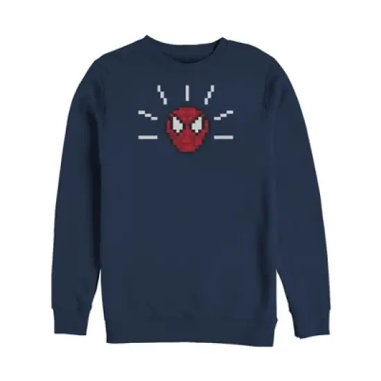 Men's Marvel Pixelated Spider-Man Mask Sweatshirt image {2}