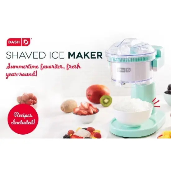Dash Shaved Ice Maker: Aqua Blue Ice Shaver Machine, Slushie & Snow Cone Maker, Dishwasher-Safe Parts, 85W, 1-Year Warranty image {11}