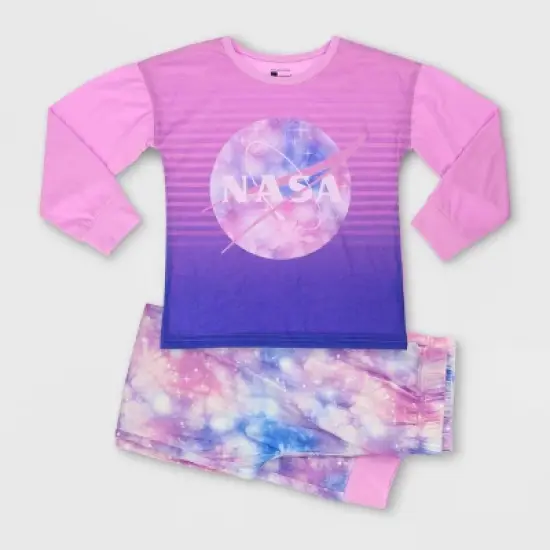 Girls' NASA 2pc Pajama Set - Pink image {4}