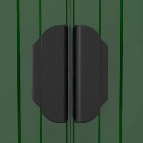 vidaXL Garden Shed Green Galvanized Steel Large Garden Shed - 75.6" x 369.3" x 87.8" image {6}