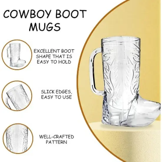 10 pcs Cowboy Boot Mug - Unique Drinking Glasses for Western-Themed Parties, Perfect Cowboy Birthday Party Decoration! image {2}