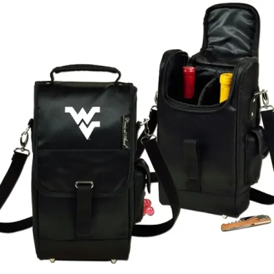 NCAA West Virgina University Mountaineers Two Bottle Wine Tote w/Corkscrew image {3}