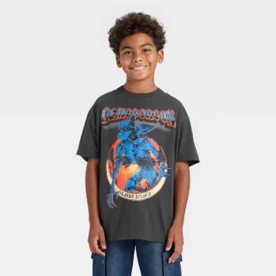 Boys' Stranger Things Demogorgon Oversized Short Sleeve Graphic T-Shirt - Black image {4}