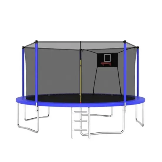 14FT Trampoline Set with Swing,Sports Fitness Trampolines with Enclosure Net, Recreational Trampolines for Outdoor Indoor image {7}