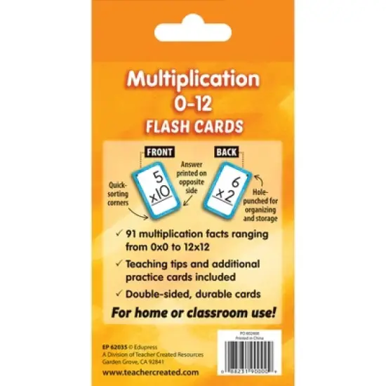 Edupress Multiplication 0-12 Flash Cards image {2}