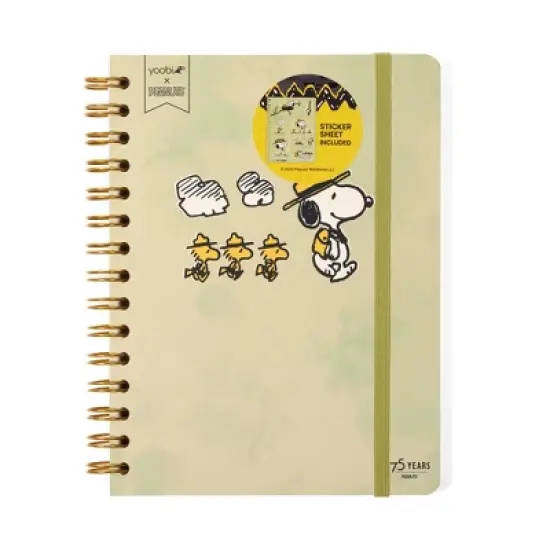 Yoobi 6"x8" Peanuts Journal Spiral with Elastic Band Beagle Scouts, School Supplies image {7}