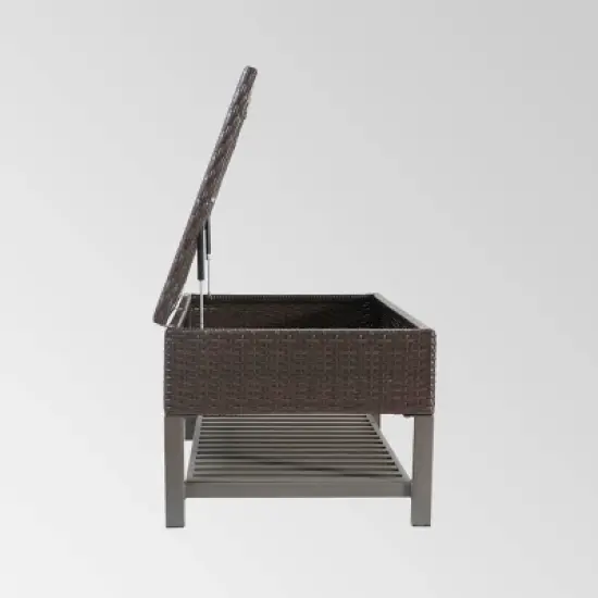 Regent Wicker Storage Bench - Christopher Knight Home image {2}