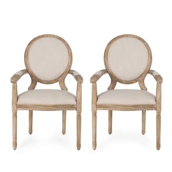 Set of 2 Judith French Country Wood Upholstered Dining Chairs - Christopher Knight Home image {11}