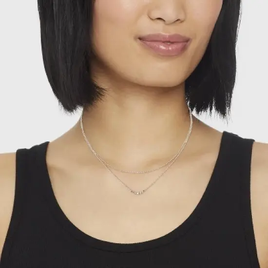 Stone Multi-Strand Necklace - A New Day&trade; Silver image {1}