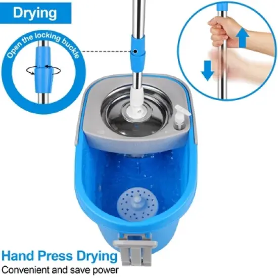 Spin Mop Bucket Set with Wheels image {7}