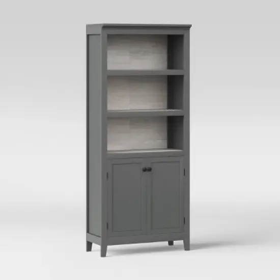 72" Carson 5 Shelf Bookcase with Doors - Threshold image {2}