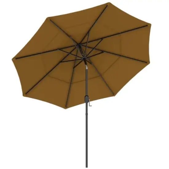 NicBex 9FT 3-Tier Patio Umbrella with Crank & Push Button Tilt,Outdoor Patio Umbrella,Market Umbrella for Backyard,Lawn,Beach,Garden image {14}