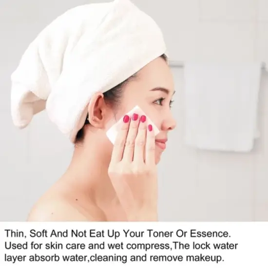 Unique Bargains Pack of 120pcs Makeup Cotton Pads Facial Lip Eye Makeup Remover Pads Soft Gentle Makeup Tools White image {5}