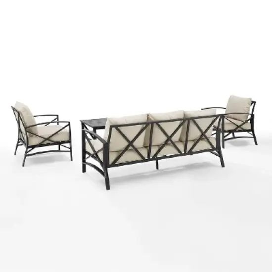 Kaplan 4pc Outdoor Sofa Set - Oatmeal - Crosley image {2}