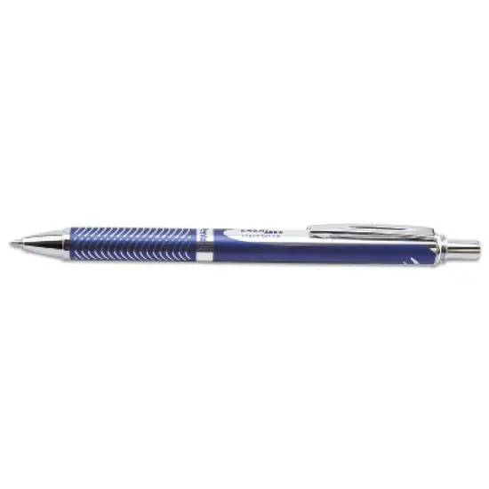 Pentel EnerGel Alloy RT Retractable Liquid Gel Pen .7mm Blue Barrel Black Ink BL407CA image {1}