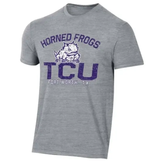 NCAA TCU Horned Frogs Men's Gray Tri-Blend T-Shirt image {2}