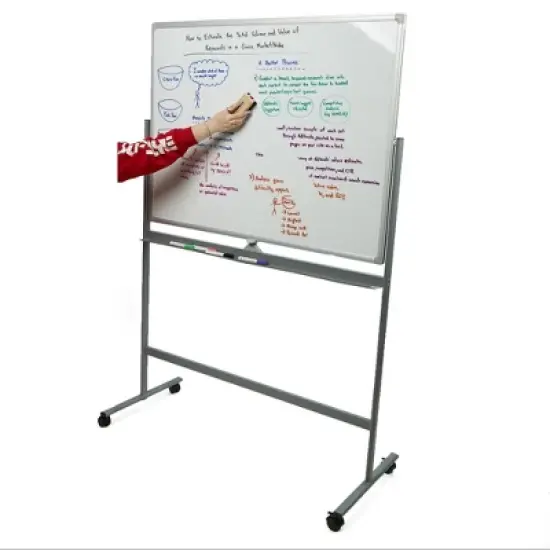 Mind Reader Portable Magnetic Dry Erase Double Sided Easel, White image {3}